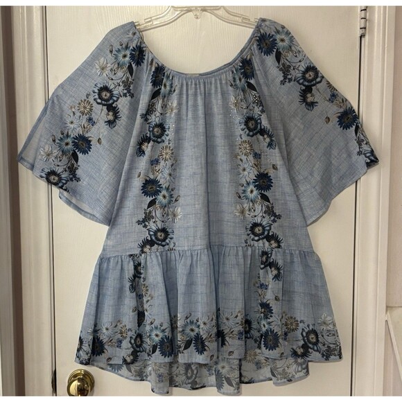 Avenue Light Blue Womens Shirt Skirt 18/20 Pre-Owned - Picture 1 of 16